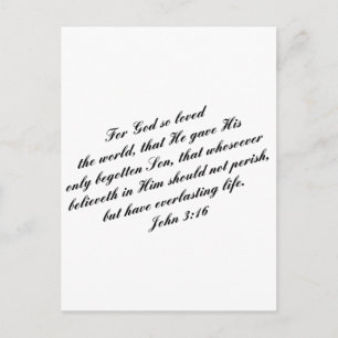 Verse för John 3:16bibel (KJV) Vykort