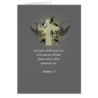 Verse för MATTHEW 7:7bibel Hälsningskort