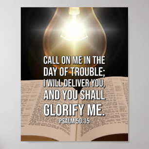 Verse för Psalm50:15bibel Poster