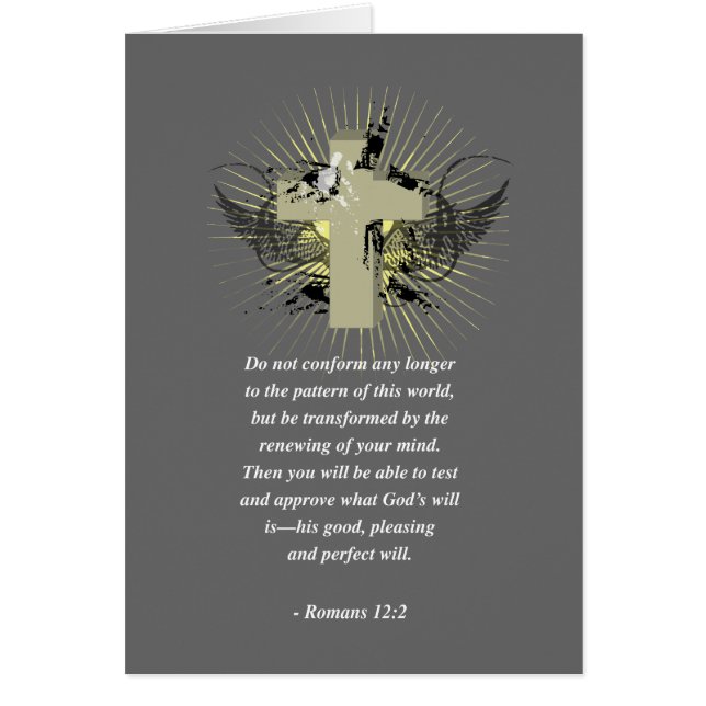Verse för ROMANS12:2bibel Hälsningskort (Framsidan)