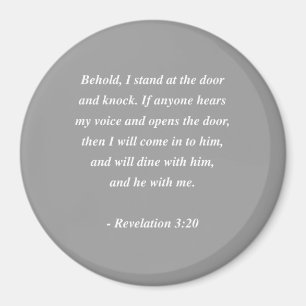 Verse för UPPENBARELSE3:20bibel Magnet