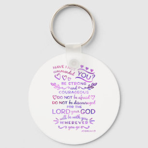 Verse Keychain för Scripture för Joshua 1:9bibel Nyckelring
