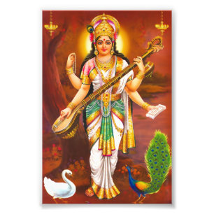 Version 2 för Saraswati tryck (4" x 6") -