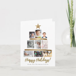 Version av Family Julgran fotokollage-år Helgkort