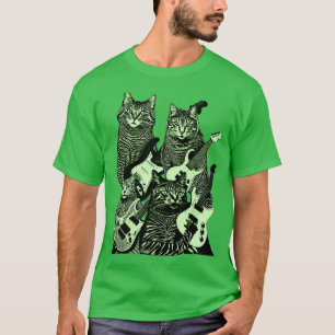 Version av GUITAR CATS-grönt T Shirt