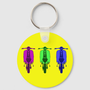 Version av popup-version för Retro Scooter Nyckelring