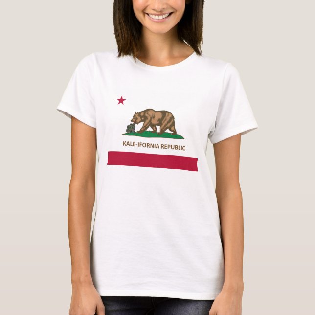 Version för Kalifornien flaggaKale (kale-ifornia) T Shirt (Framsida)