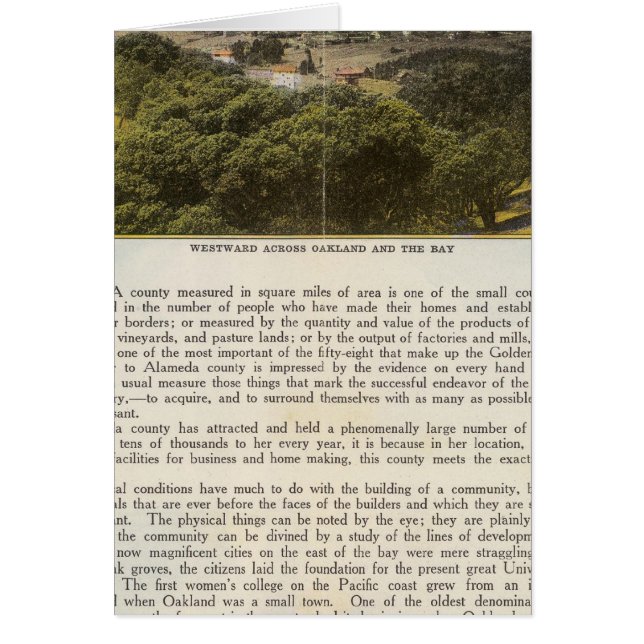 Verso Alameda County, Oakland och Bay Hälsningskort (Framsidan)