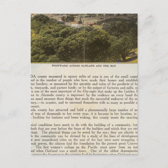 Verso Alameda County, Oakland och Bay Vykort (Framsida)