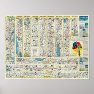 Verso American Airlines system karta Poster