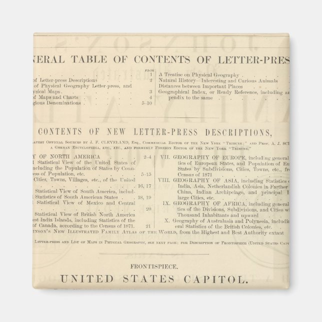 Verso Johnson's New Illustrated Family Atlas Magnet (Framsidan)