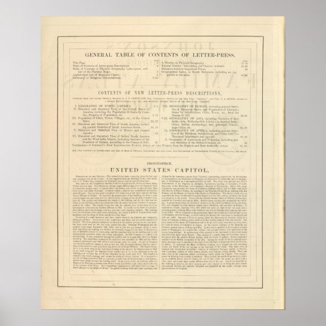 Verso Johnson's New Illustrated Family Atlas Poster (Framsidan)