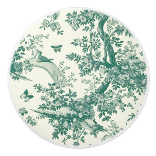 Vert Cream Toile Blommar Gren Knopp