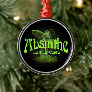 Verte för AbsintheLaavgift fe med exponeringsglas Julgransprydnad Metall
