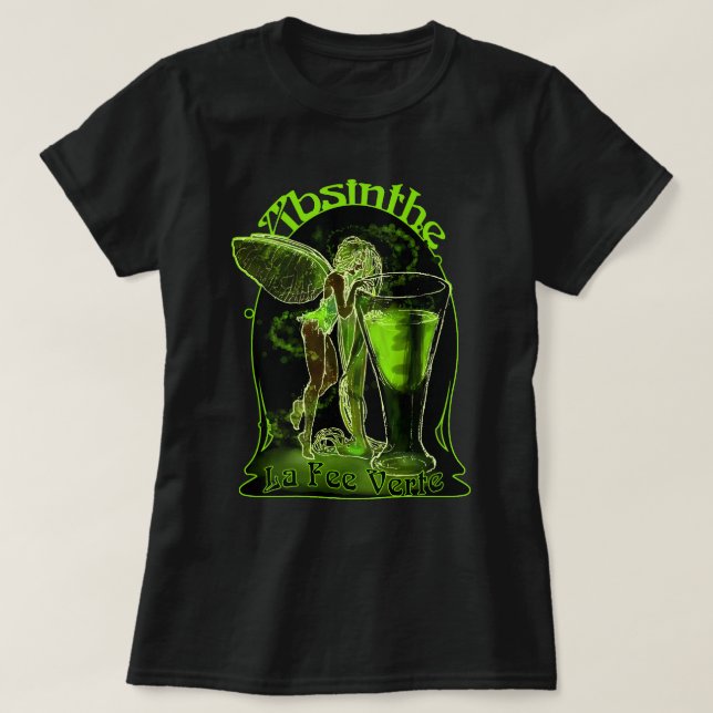 Verte för AbsintheLaavgift fe med exponeringsglas Tee Shirt (Design framsida)