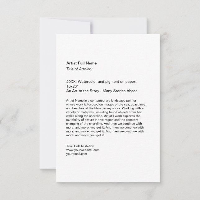 Vertical Artwork Exhibition Art Show Placards Anteckningskort (Framsida)