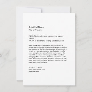 Vertical Artwork Exhibition Art Show Placards Julkort