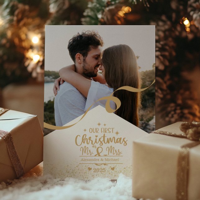 Vertical First Christmas Full Photo Layout Julkort (Skapare uppladdad)