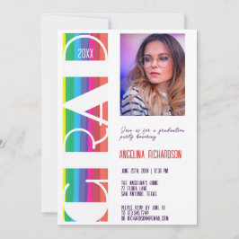 Vertical Rainbow GRAD Year Graduation photo Meddelande