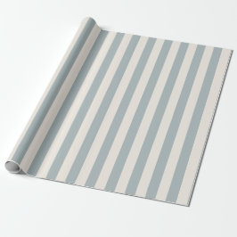Vertical Stripe Pattern Light Blue-Gray and Cream Presentpapper