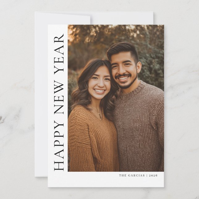 Vertical Type New Year Photo Julkort (Framsida)