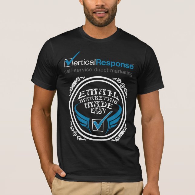 VerticalResponse sten på svart man Tee Shirt (Framsida)