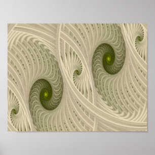 Vertigo Abstrakt Grönt Spiral Poster