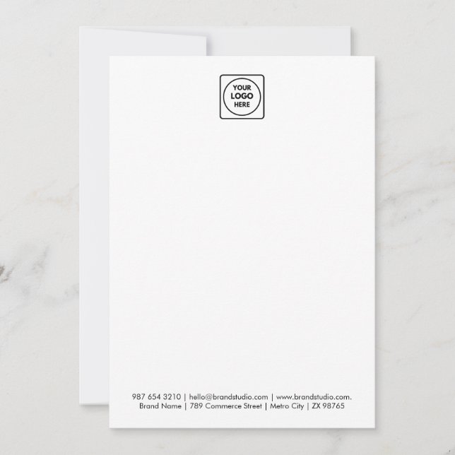 Vertikal 5x7 logotyp märkt notkort anteckningskort (Framsida)