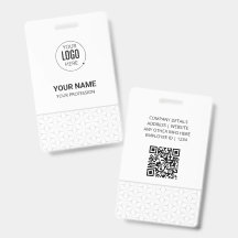Vertikal anställd-ID-märkning | QR-kod Namnmärknin