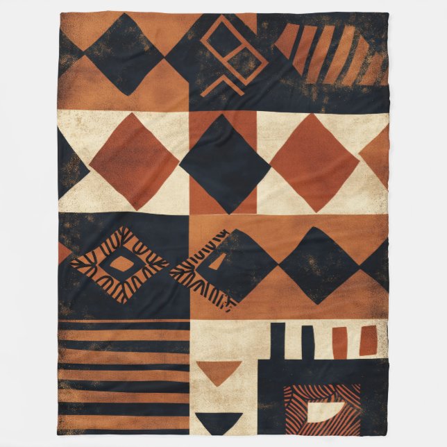 Vertikal design med afrikanska element fleecefilt (Framsidan)
