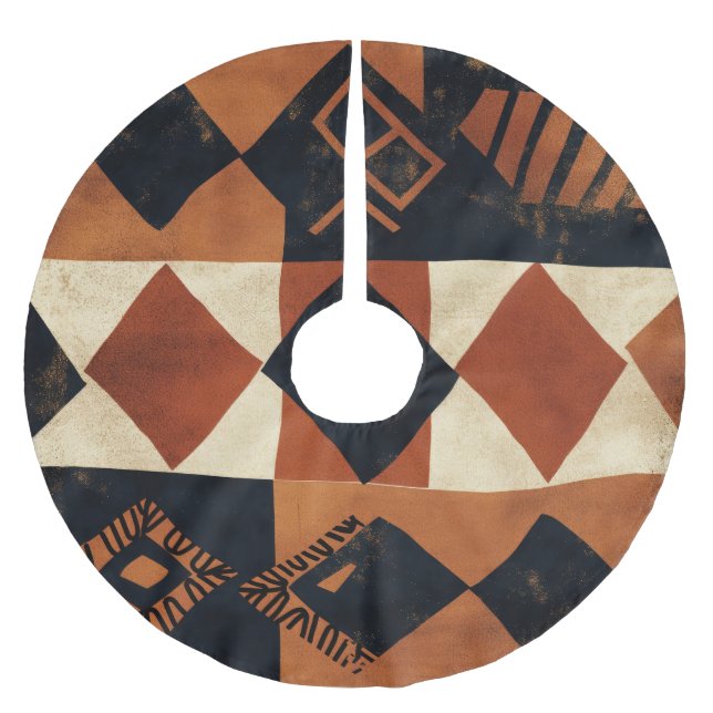 Vertikal design med afrikanska element julgransmatta borstad polyester (Framsidan)