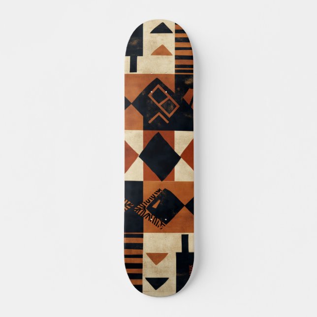 Vertikal design med afrikanska element mini skateboard bräda 18,5 cm (Framsida)