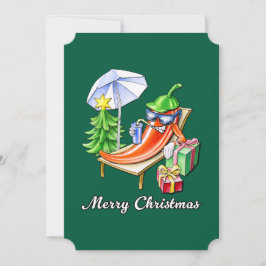 Vertikal Eldgrön Jul Chilli 5 x 18 cm Julkort