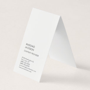 Vertikal enkel svart vit minimalistisk visitkort