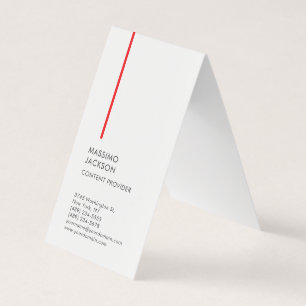 Vertikal Enkel Svart Vit Röd Minimalistisk Visitkort