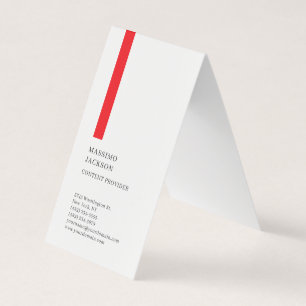Vertikal Enkel Svart Vit Röd Minimalistisk Visitkort