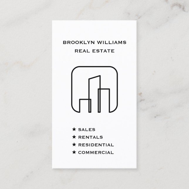 Vertikal Fastighetsmäklare Realtor Sociala Medier Visitkort (Framsida)