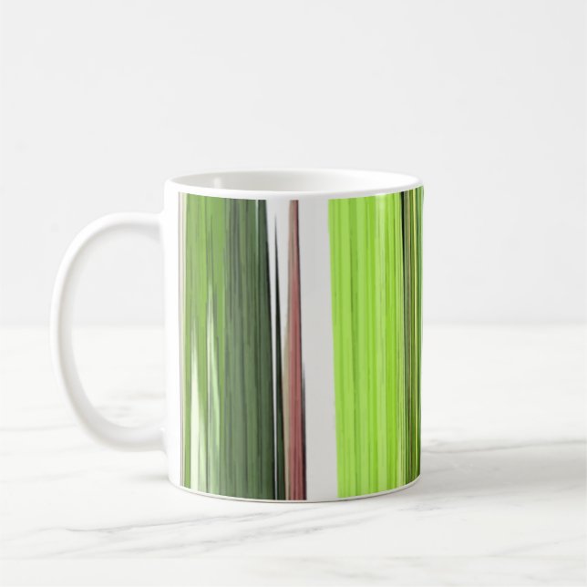 Vertikal Grön Abstrakt 422 Kaffemugg (Vänster)