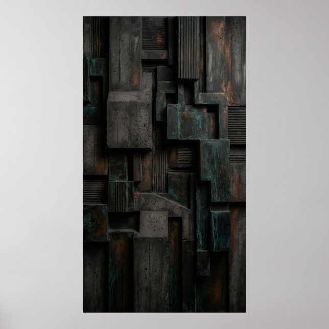 Vertikal industriell blockaffisch poster (Framsidan)