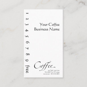 Vertikal kaffePunchcard Lojalitetskort