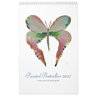 Vertikal Målad Fjärilskalender 2027 Kalender