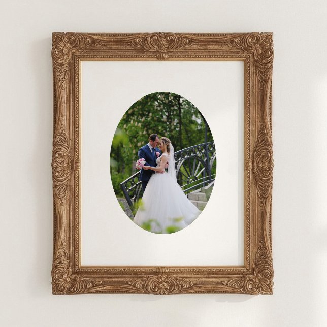 Vertikal oval form bröllopsfoto poster (Vertical Oval Shape Wedding Photo Poster)