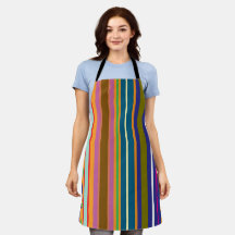 Vertikal randig retro färgrik förkläde