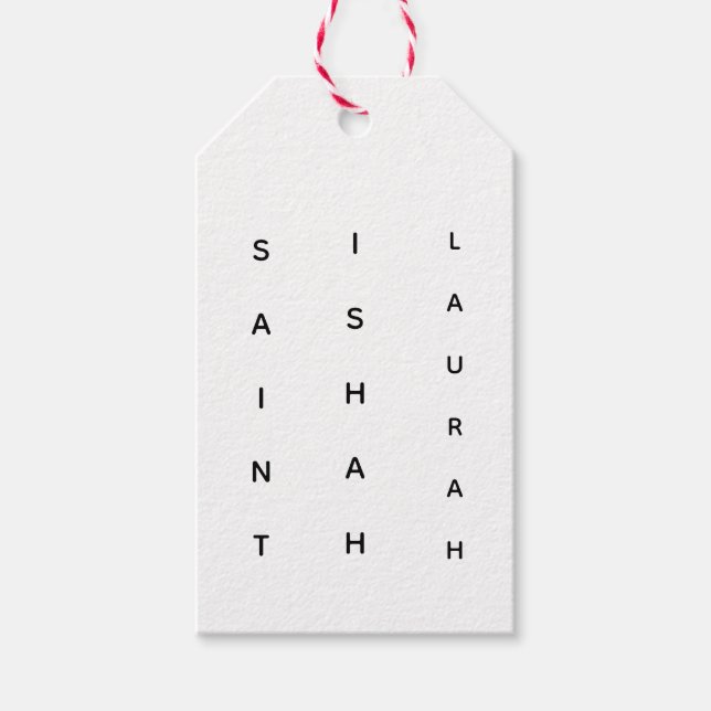 VERTIKAL SAINT ISHAH LAURAH PRESENTETIKETT (Framsidan)