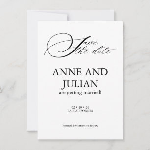 Vertikal Save the date-kort med bakre foto