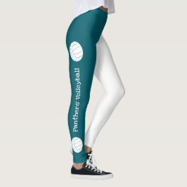 vertikal text NAMN på volleybollag i VALFRI färg Leggings