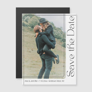 Vertikal typografi Foto Spara datum magnet