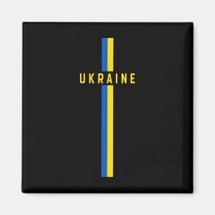 Vertikal ukrainsk flagga med text ”ukraine” i vers magnet