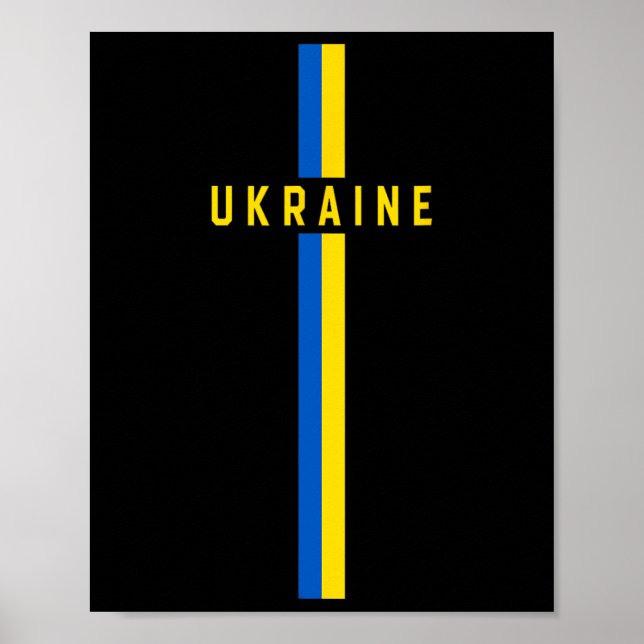 Vertikal ukrainsk flagga med text ”ukraine” i vers poster (Framsidan)