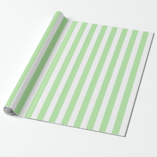 Vertikala mjuka grönt- och vitrandar presentpapper